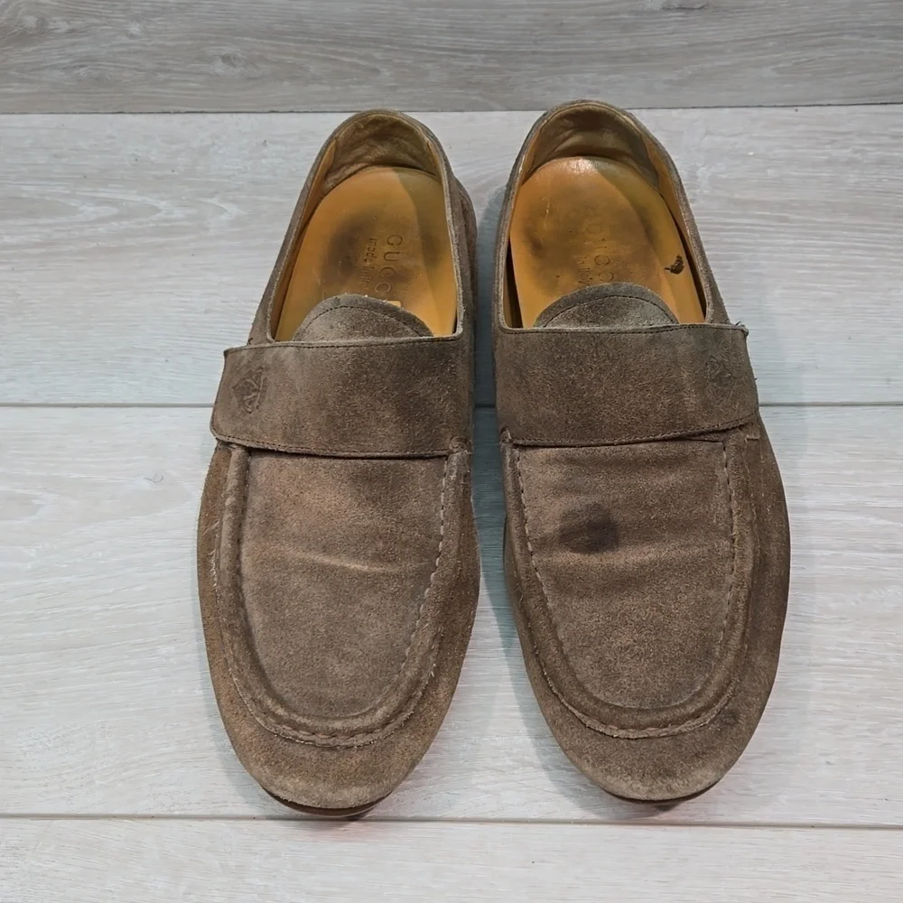 Gucci Mens 212421 Loafer Suede Flats oxford shoes sz 10D